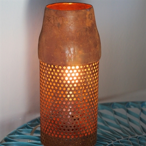 Picture of Rusty Perforated Cylinder Lamp